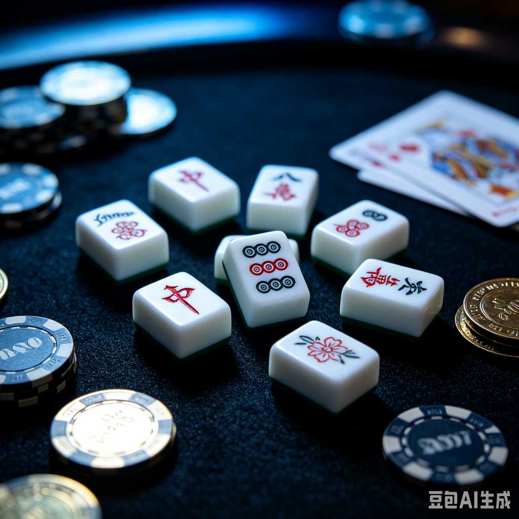 mahjong set with dice and chips